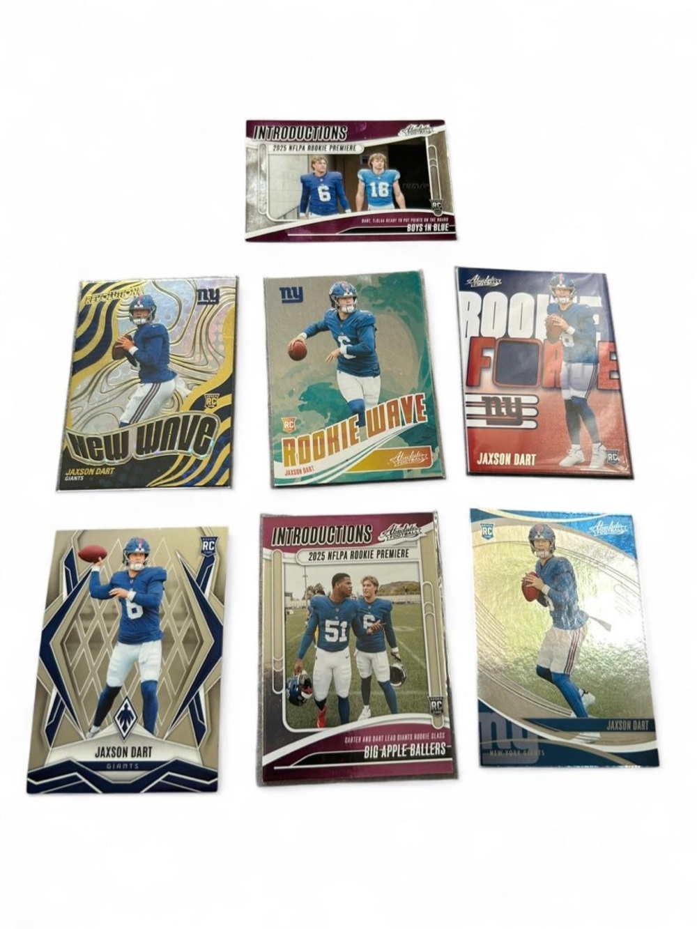 2025 Jaxson Dart Rookie Card Lot (7 Cards) - NY Giants - Panini Absolute